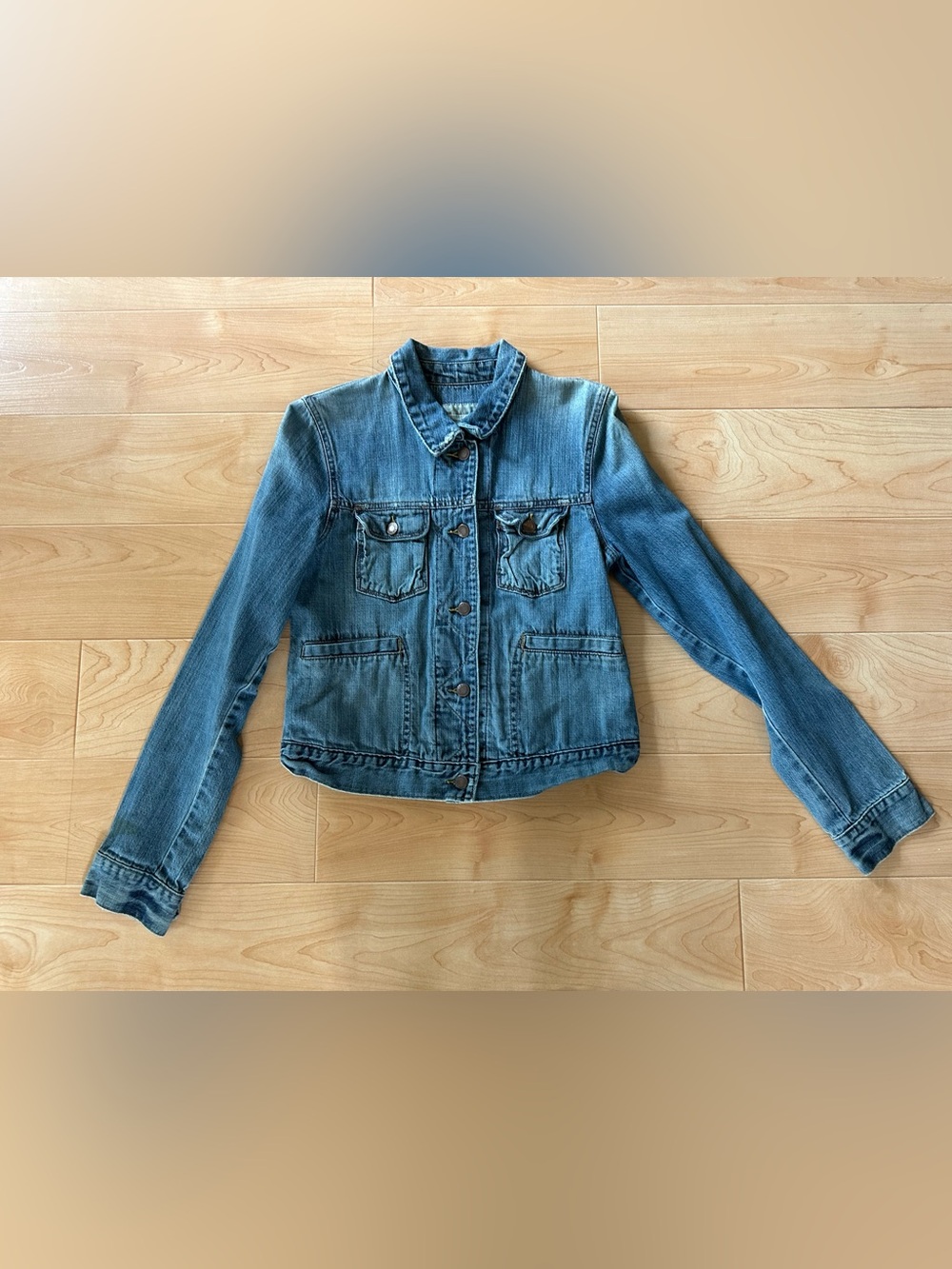 Vintage Y2K Abercrombie & Fitch Distressed Blue Jean Jacket Size large